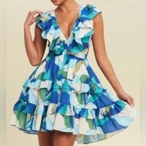 Elegant Multicolor Ruffle Dress